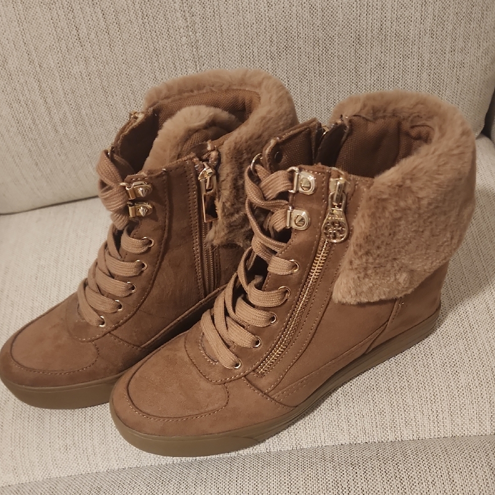 Guess Brown Faux Fur Winter Boots
